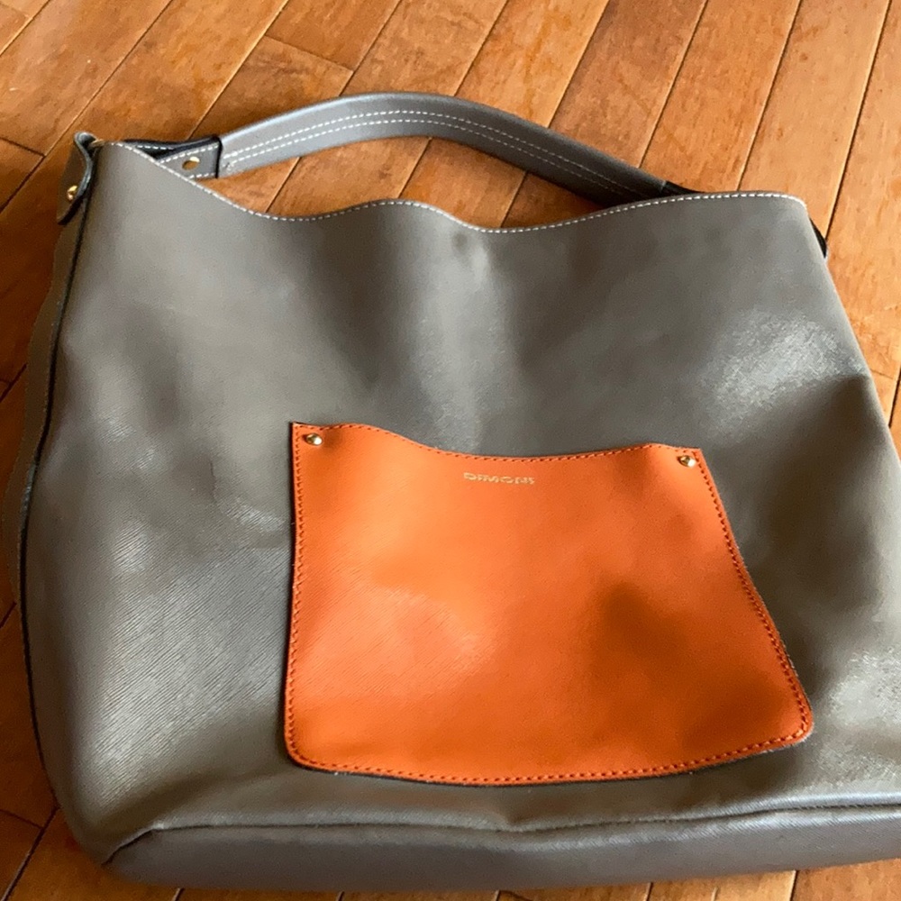 Dimoni genuine leather snap enclosure bag